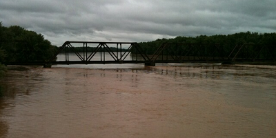 RR bridge over the Susquehanna following Hurricane Ivan